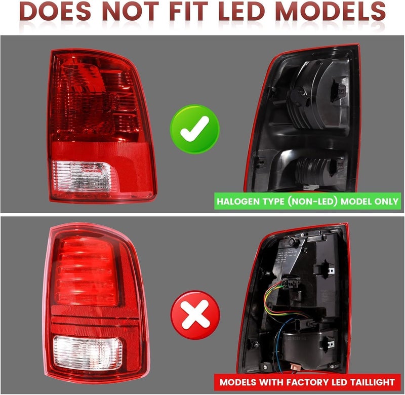 CONLLCON Tail Lights Assembly Compatible with 2009-2018 Dodge Ram 1500 2500 3500, Rear Light Taillights Replacement # 55277415AD 55277414AE - Image 3